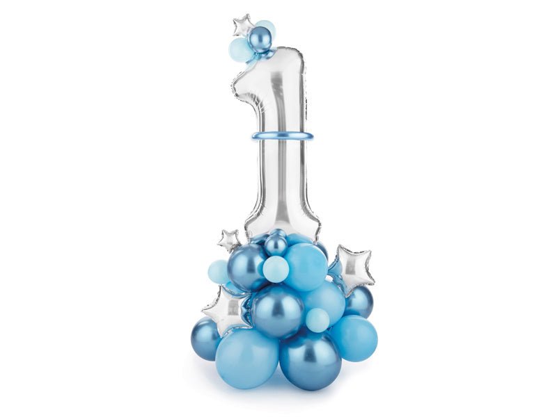 Ballonnen Set 1 Jaar Blauw 1,4m van Partydeco koop je bij Partywinkel