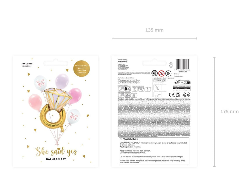 Ballonnen Set She Said Yes 6st van Partydeco koop je bij Partywinkel