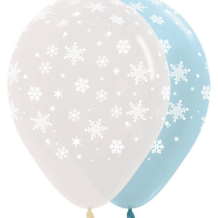 Ballonnen Snowflake Mix 30cm 25st van Sempertex koop je bij Partywinkel