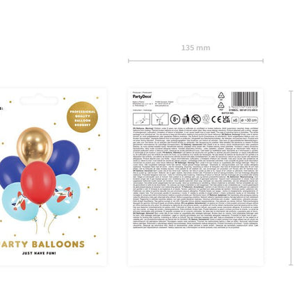 Ballonnen Vliegtuig Mix 30cm 6st van Partydeco koop je bij Partywinkel