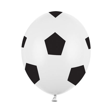 Ballonnen Voetbal 30cm 6st van Partydeco koop je bij Partywinkel