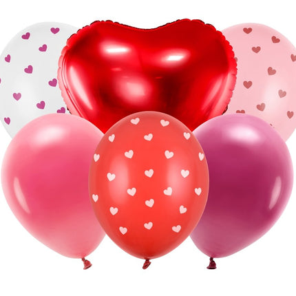 Hartjes Helium Ballonnen Set 50cm 6st van Partydeco koop je bij Partywinkel
