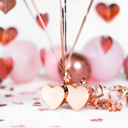 Hartjes Ballon Gewicht Rose Goud 11,5cm van Partydeco koop je bij Partywinkel