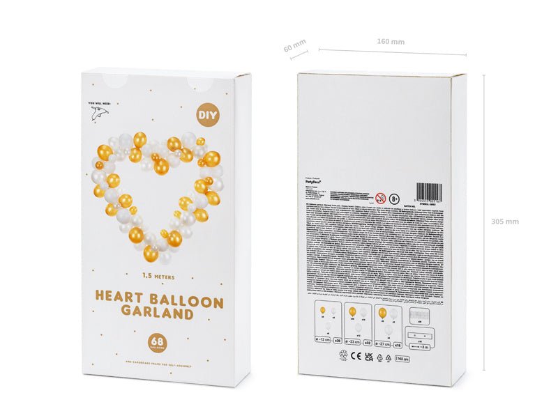 Balloonboog Hart Wit 11 delig van Partydeco koop je bij Partywinkel