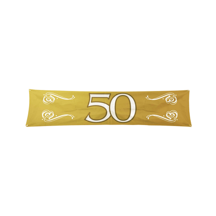 Banner 50 Jaar Goud 1,8m van Folat koop je bij Partywinkel