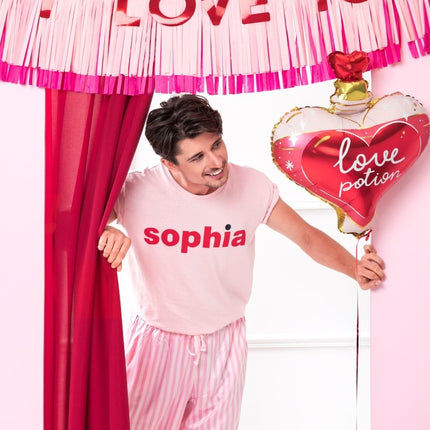 Rood Roze Banner I Love You 1,5m van Partydeco koop je bij Partywinkel
