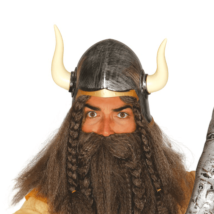 Barbaarse Helm Met Horens van Fiestas Guirca koop je bij Partywinkel