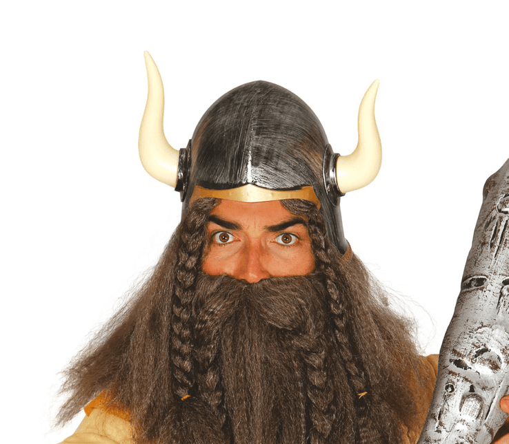Barbaarse Helm Met Horens van Fiestas Guirca koop je bij Partywinkel