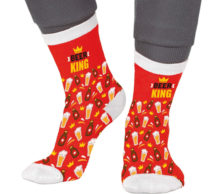 Beer King Sokken Volwassenen Rood van Fiestas Guirca koop je bij Partywinkel