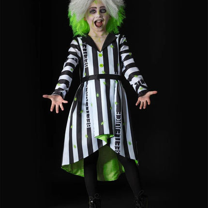 Beetlejuice Kostuumjurk met Dipped Hem Rok van Smiffys koop je bij Partywinkel