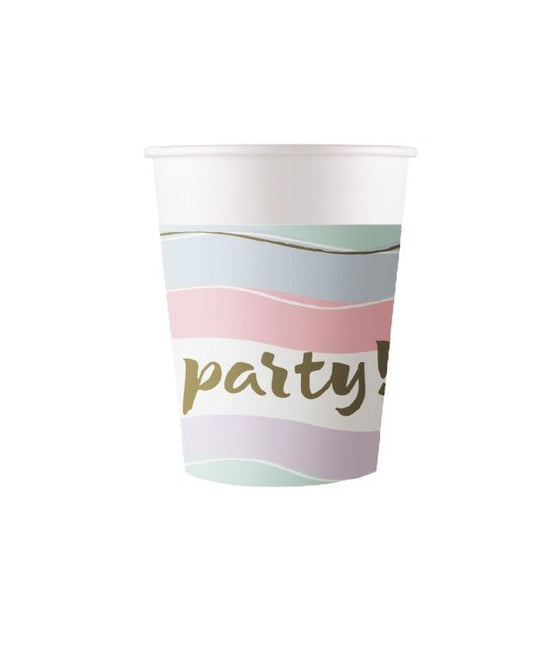 Bekers Party Pastel 200ml 8st van Procos koop je bij Partywinkel