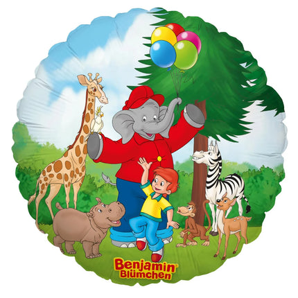 Benjamin Blümchen Heliumballon, rund, tom, 45 cm
