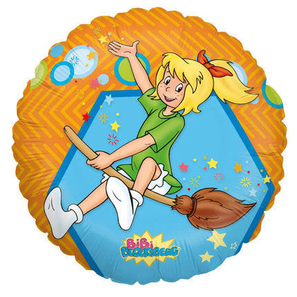 Bibi Blocksberg heliumballon, rund, tom, 45 cm