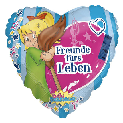 Bibi Blocksberg Heliumballon, hjerteformet, tom, 45 cm