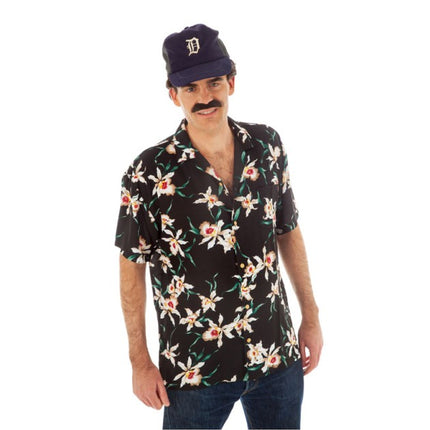 Magnum-skjorte, sort med blomsterprint
