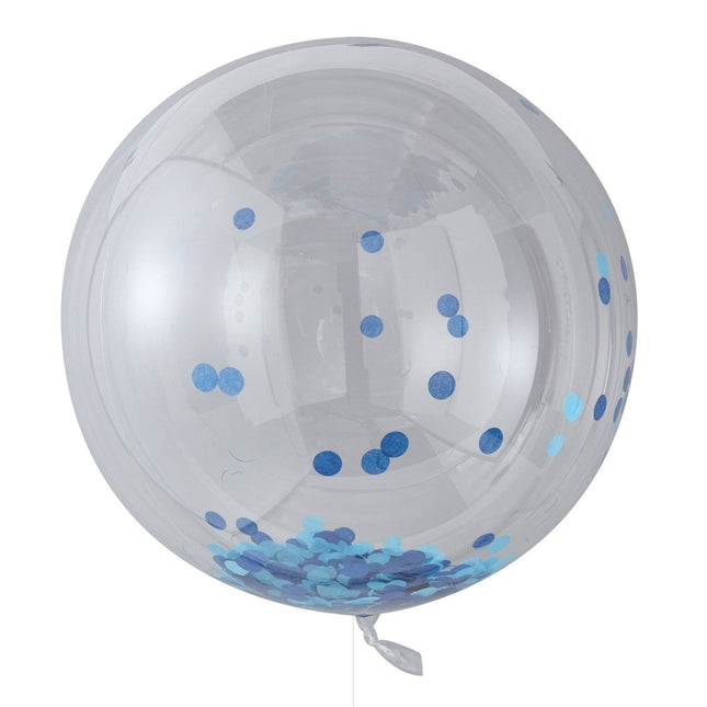 Blauw Confetti Ballon 91cm van Ginger Ray koop je bij Partywinkel