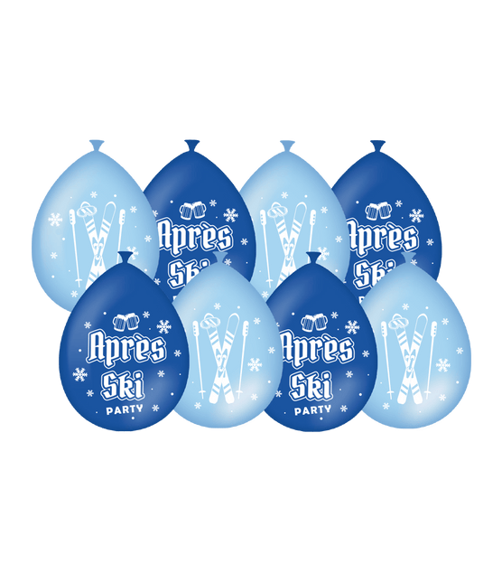 Blauwe Ballonnen Apres Ski 30cm 8st van Paper Dreams koop je bij Partywinkel