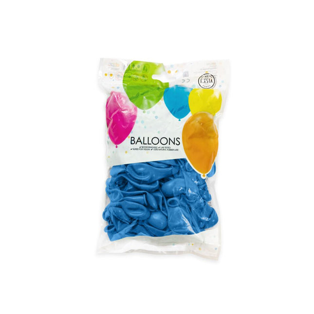 Blauwe Ballonnen Metallic 13cm 100st van WeFiesta koop je bij Partywinkel
