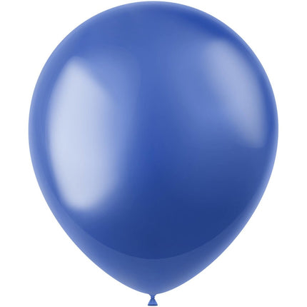 Blauwe Ballonnen Metallic Royal Blue 33cm 50st van Folat koop je bij Partywinkel