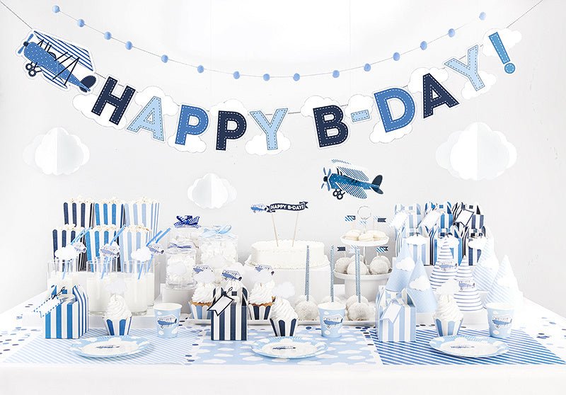 Blauwe Ballonnen Witte Wolken 30cm 6st van Partydeco koop je bij Partywinkel