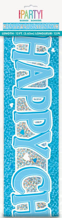 Blauwe Banner Happy Christening 3,65m van Unique koop je bij Partywinkel