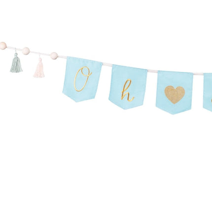 Blauwe Banner Oh Baby 2,5m van Partydeco koop je bij Partywinkel