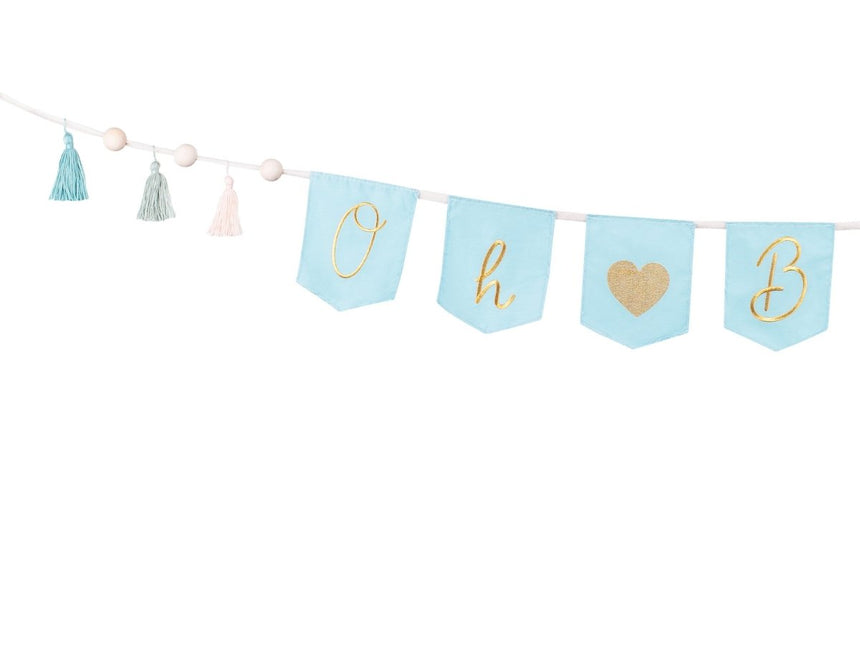 Blauwe Banner Oh Baby 2,5m van Partydeco koop je bij Partywinkel
