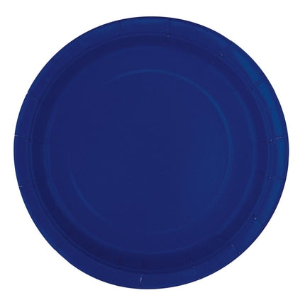 Blauwe Borden Navy Rond 23cm 16st van Unique koop je bij Partywinkel