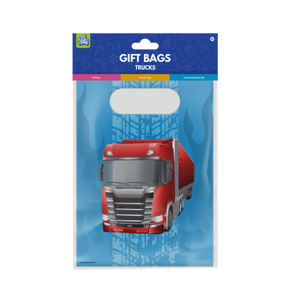 Blauwe Cadeautasje Trucks 23cm van Paper Dreams koop je bij Partywinkel
