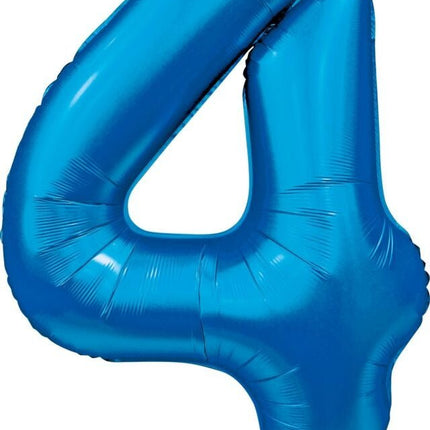 Blauwe Cijfer Ballon 4 Jaar Glans 86cm van WeFiesta koop je bij Partywinkel