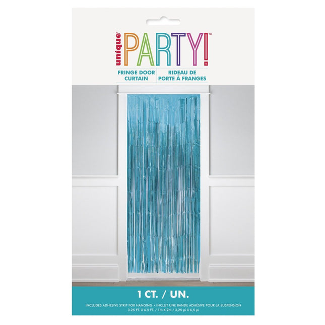 Blauwe Deurgordijn 2m van Unique koop je bij Partywinkel