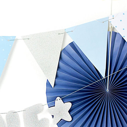 Blauwe Gouden Slingers 1,3m van Partydeco koop je bij Partywinkel