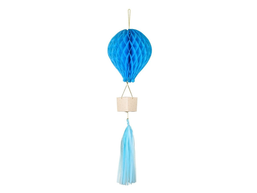 Blauwe Honeycomb Luchtballon van Partydeco koop je bij Partywinkel