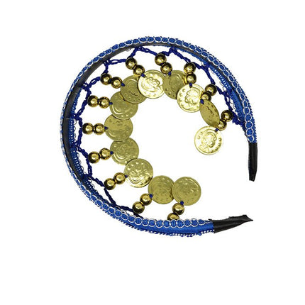 Blauwe Hoofdband Gouden Munten van Fiestas Guirca koop je bij Partywinkel