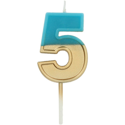 Blauwe Kaars 5 Jaar Retro van Folat koop je bij Partywinkel