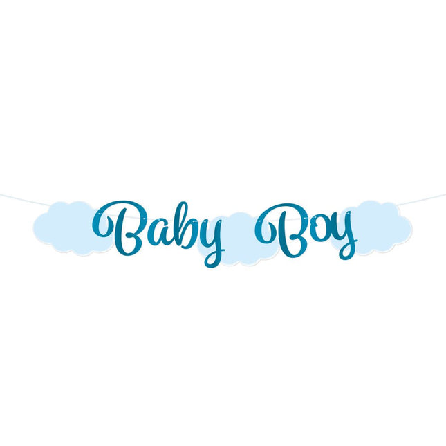 Blauwe Letterslinger Baby Boy 2m van WeFiesta koop je bij Partywinkel