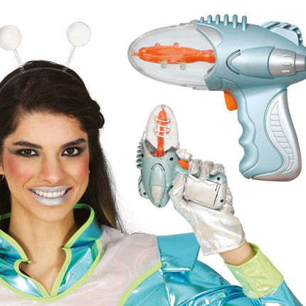 Blauwe Nep Pistool 18cm van Fiestas Guirca koop je bij Partywinkel