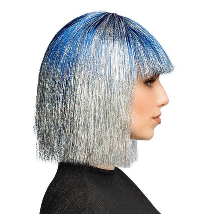 Blauwe Pruik Tinsel van Boland koop je bij Partywinkel