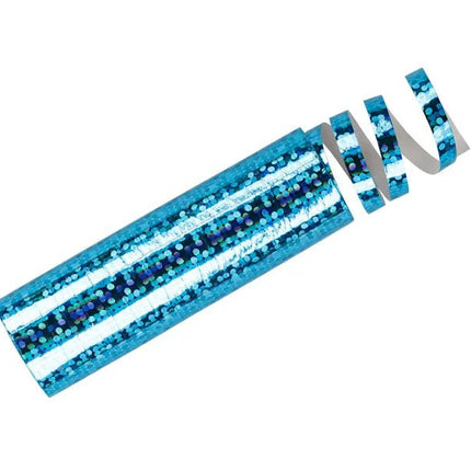 Blauwe Serpentine Holografisch 3,8m van Partydeco koop je bij Partywinkel