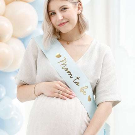 Blauwe Sjerp Mom To Be 75cm van Partydeco koop je bij Partywinkel