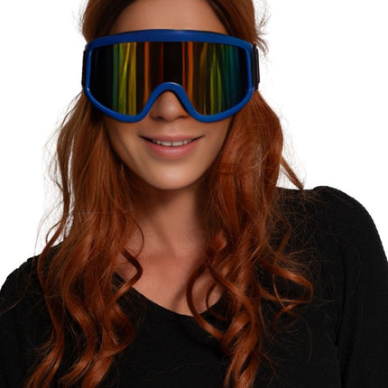 Blauwe Skibril Holografisch van Partychimp koop je bij Partywinkel