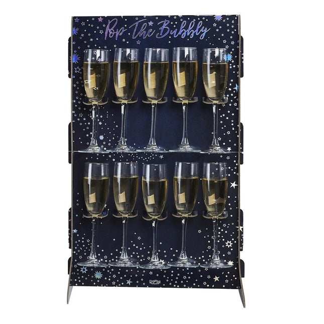 Blauwe Tafeldecoratie Prosecco Standaard 60cm van Ginger Ray koop je bij Partywinkel