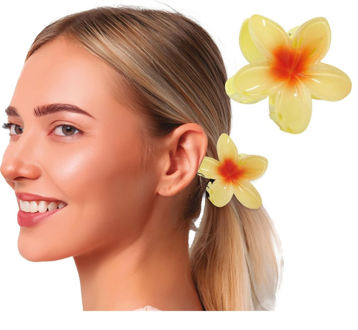 Bloem Haarclip Geel van Fiestas Guirca koop je bij Partywinkel