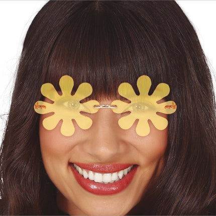 Bloemen Bril Geel van Fiestas Guirca koop je bij Partywinkel