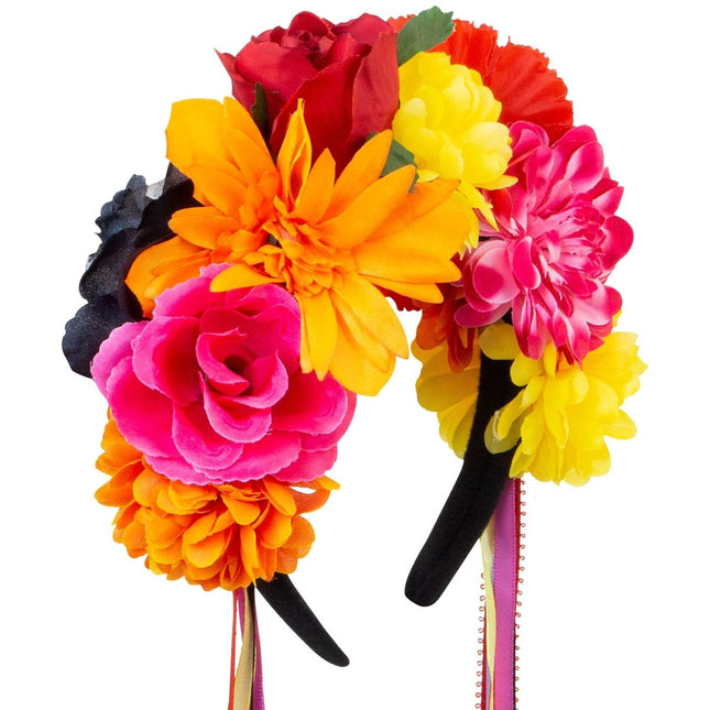 Bloemen Haarband Day Of The Dead van Widmann koop je bij Partywinkel