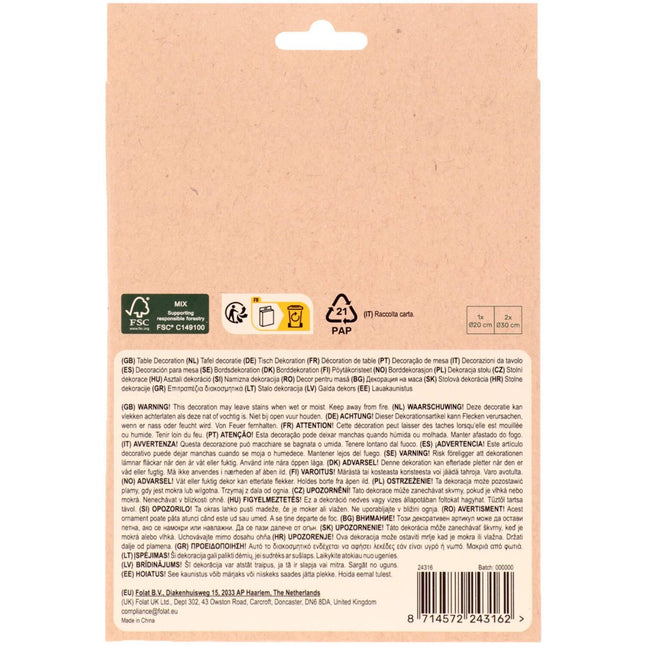 Bloemen Tafeldecoratie 30cm 3st van Folat koop je bij Partywinkel