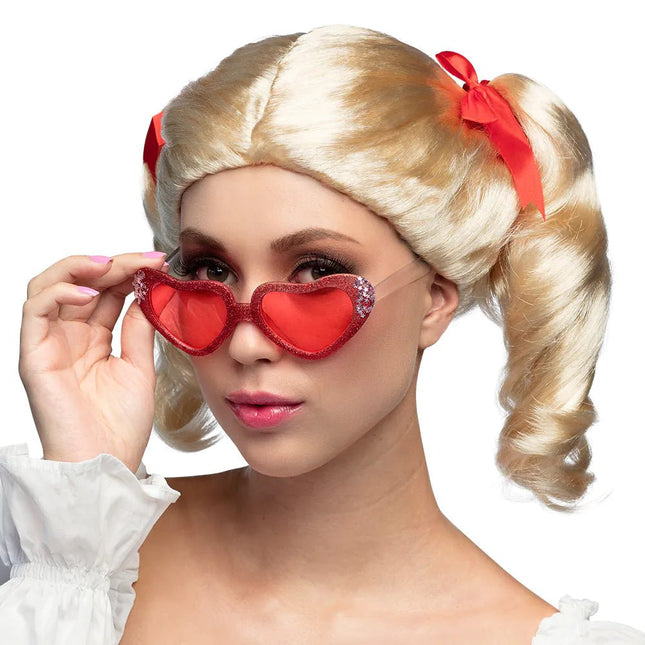 Blonde Pruik Staartjes van Boland koop je bij Partywinkel