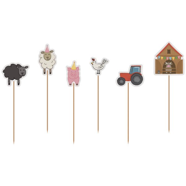 Boerderij Cupcake Toppers 6st van Riethmueller koop je bij Partywinkel