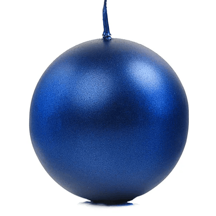 Bolkaarsen Blauw Metallic 8cm 6st van Partydeco koop je bij Partywinkel