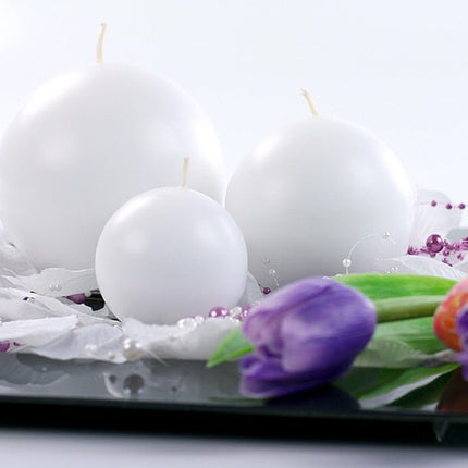 Bolkaarsen Wit 6cm 10st van Partydeco koop je bij Partywinkel